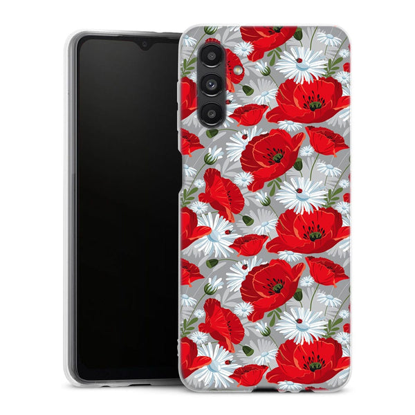 Coque Samsung Galaxy A04S Motif de fleur rouge